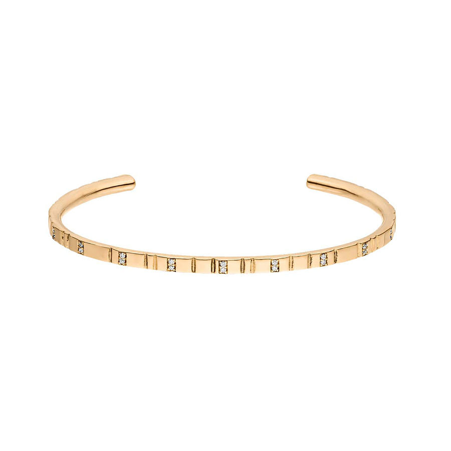 Loveline Embrace 18K Gold Bangle w. Diamonds