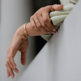 Loveline Embrace 18K Gold Bangle w. Diamonds