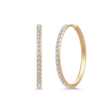 Lulia Large 14K Gold Hoops w. Diamonds