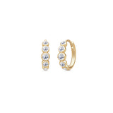 Lumen Medium 18K Gold Hoops w. Diamonds