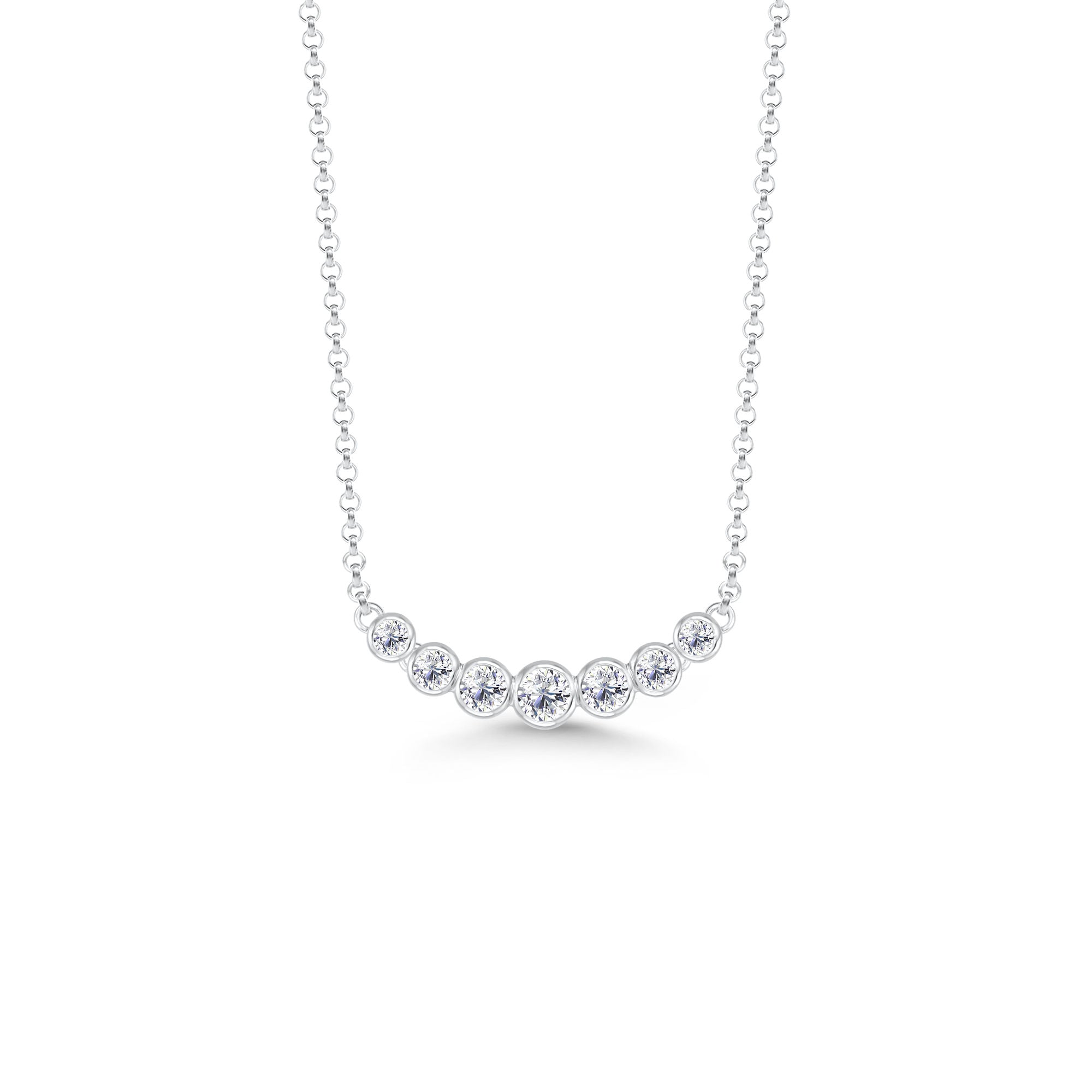 Lumen 18K Whitegold Necklace w. Diamonds