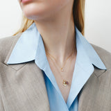Luna Love 14K Gold Pendant w. Diamonds & Chokolate Moonstone