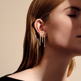 Long Luster 18K Gold Studs w. Diamonds