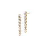 Long Luster 18K Gold Studs w. Diamonds