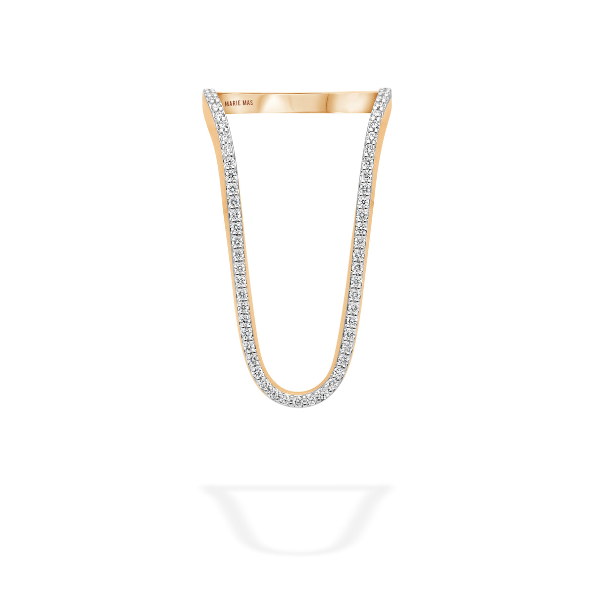 Aurora Half Pavé 18K Rose Gold Ring w. Diamonds