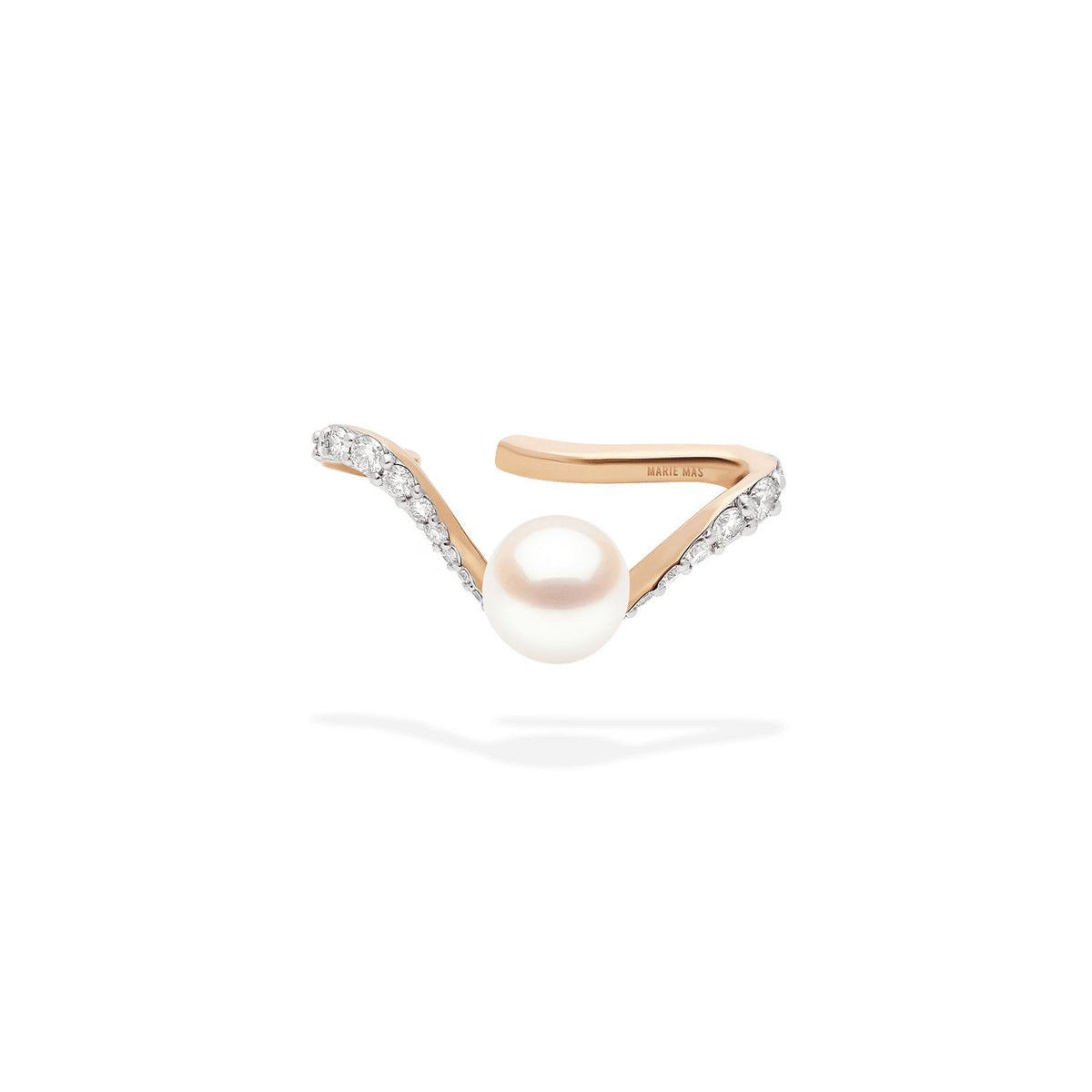 mariemas comet ear jewel 18k rose gold pearl diamonds 1 (1)