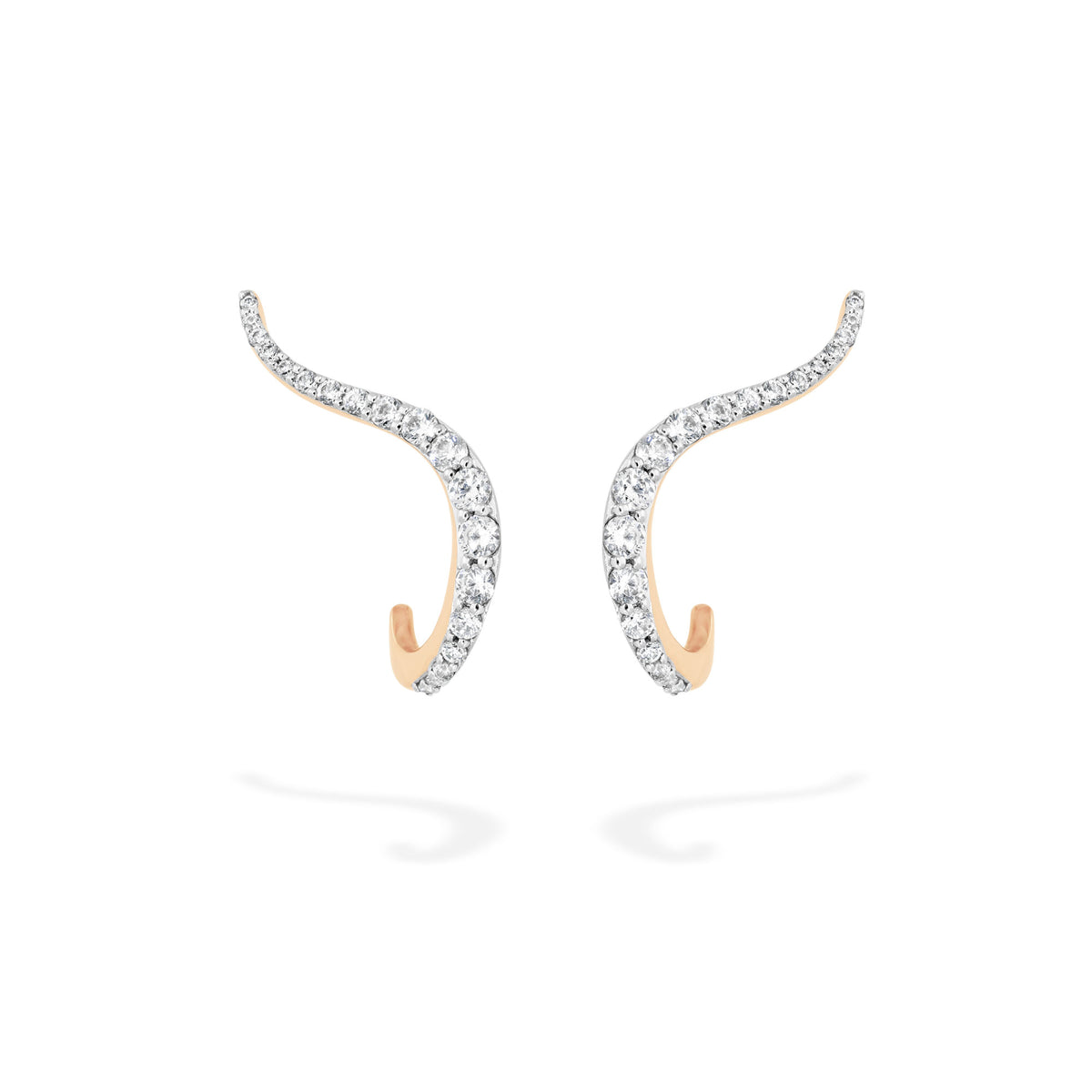marie halo earrings rose gold & diamonds 1