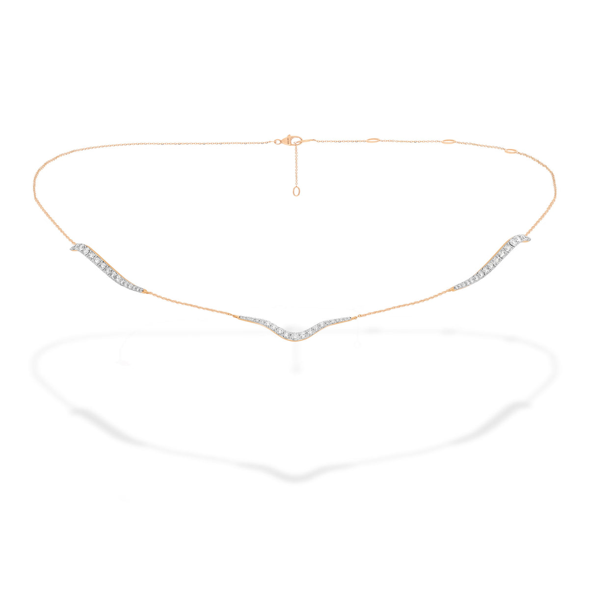 marie mas aurora chain necklace rose gold & diamonds 4