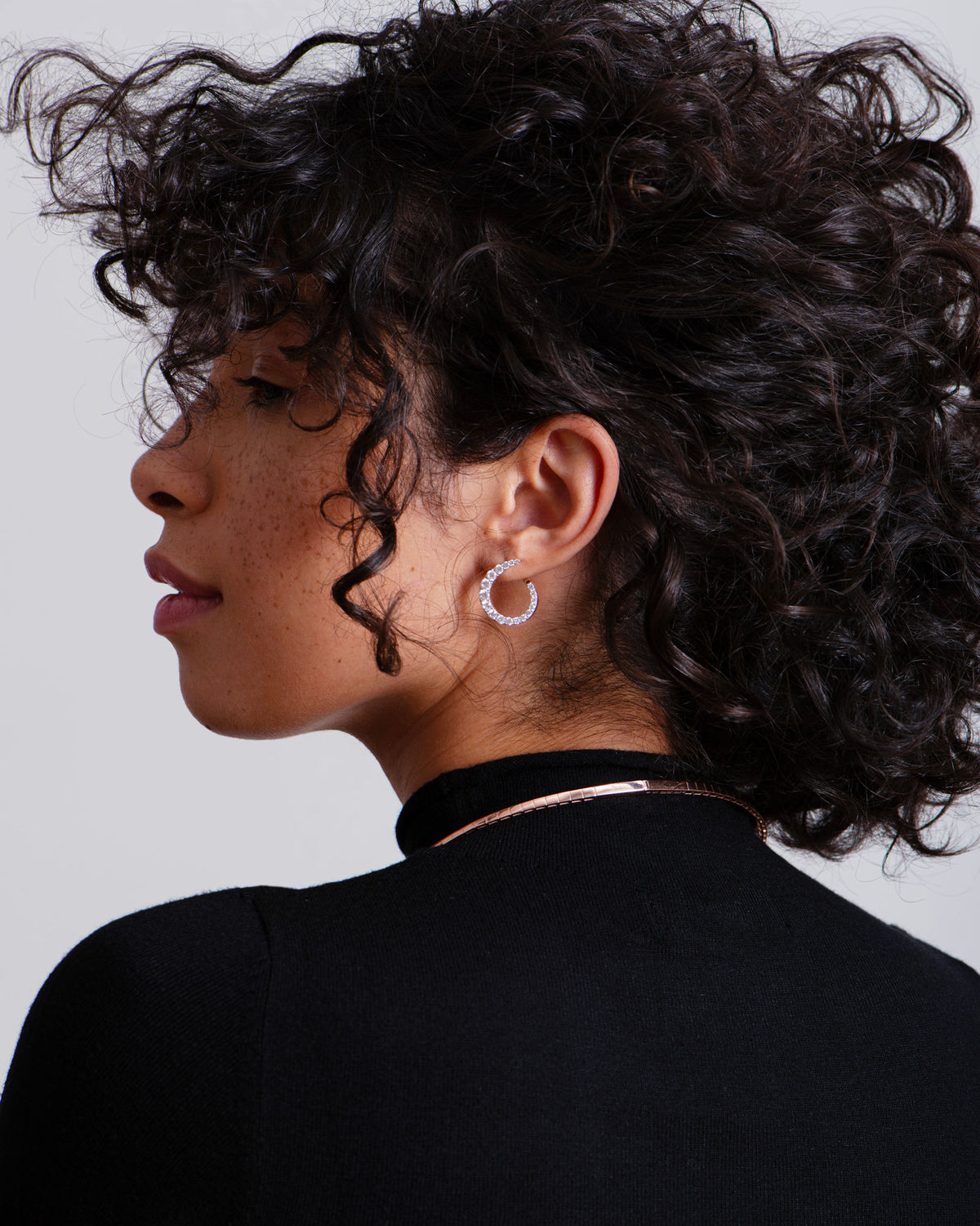 marie mas grand radiant hoop earrings rose gold & diamonds 1