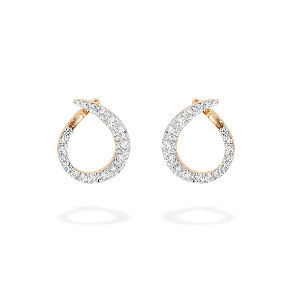 marie mas grand radiant hoop earrings rose gold & diamonds 3
