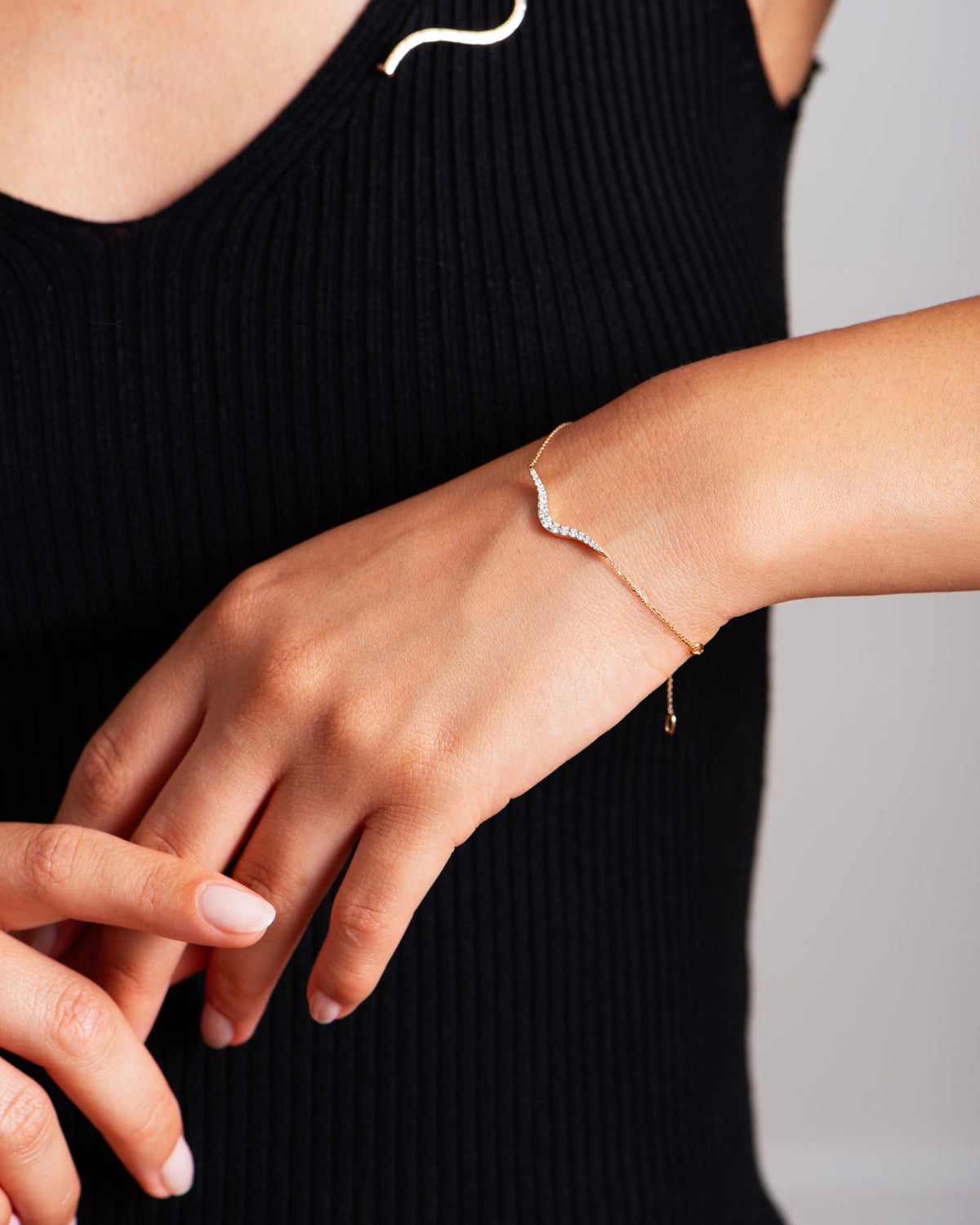 marie mas petit radiant chain bracelet rose gold & diamonds 2