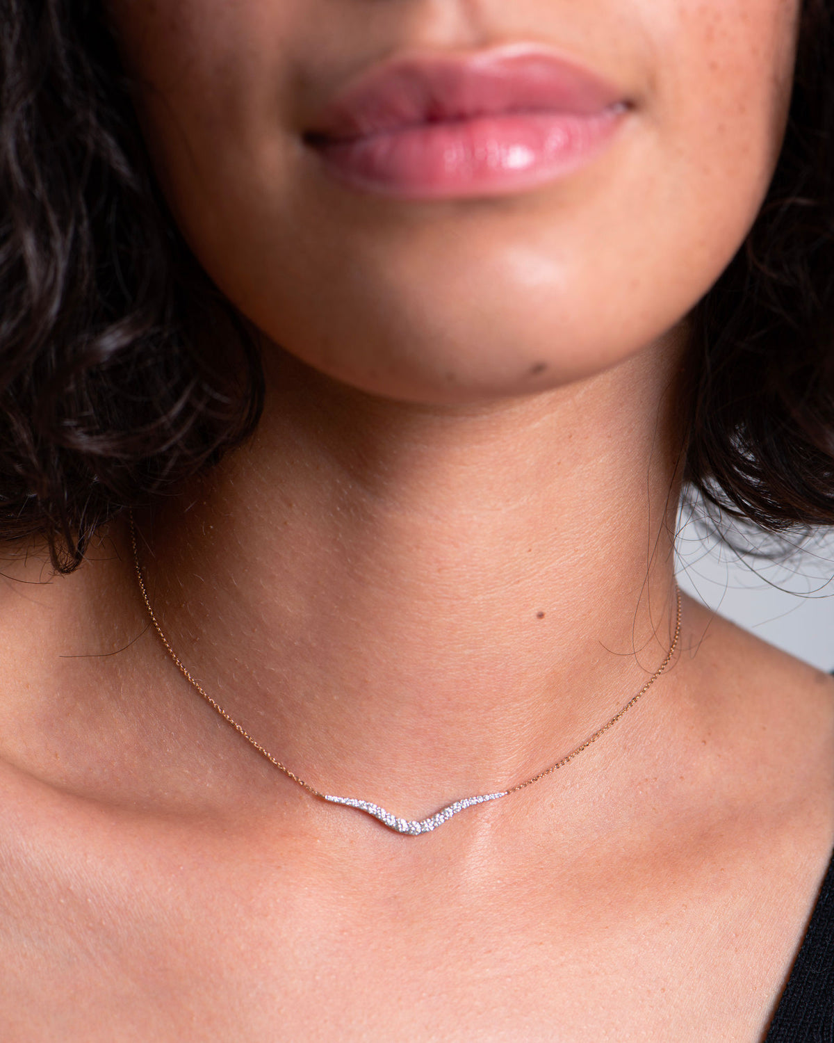 marie mas petit radiant chain necklace rose gold & diamonds 3