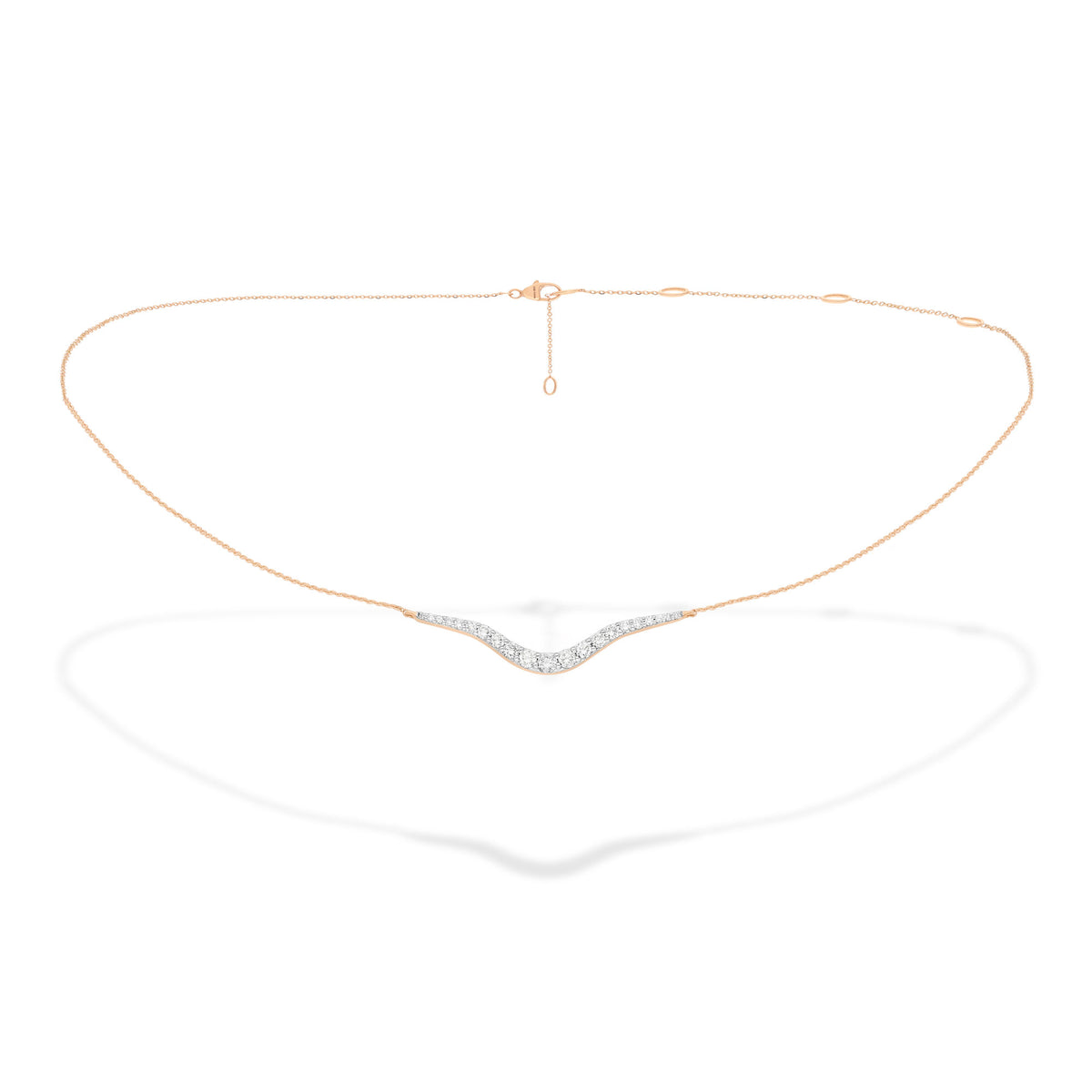 marie mas petit radiant chain necklace rose gold & diamonds 4