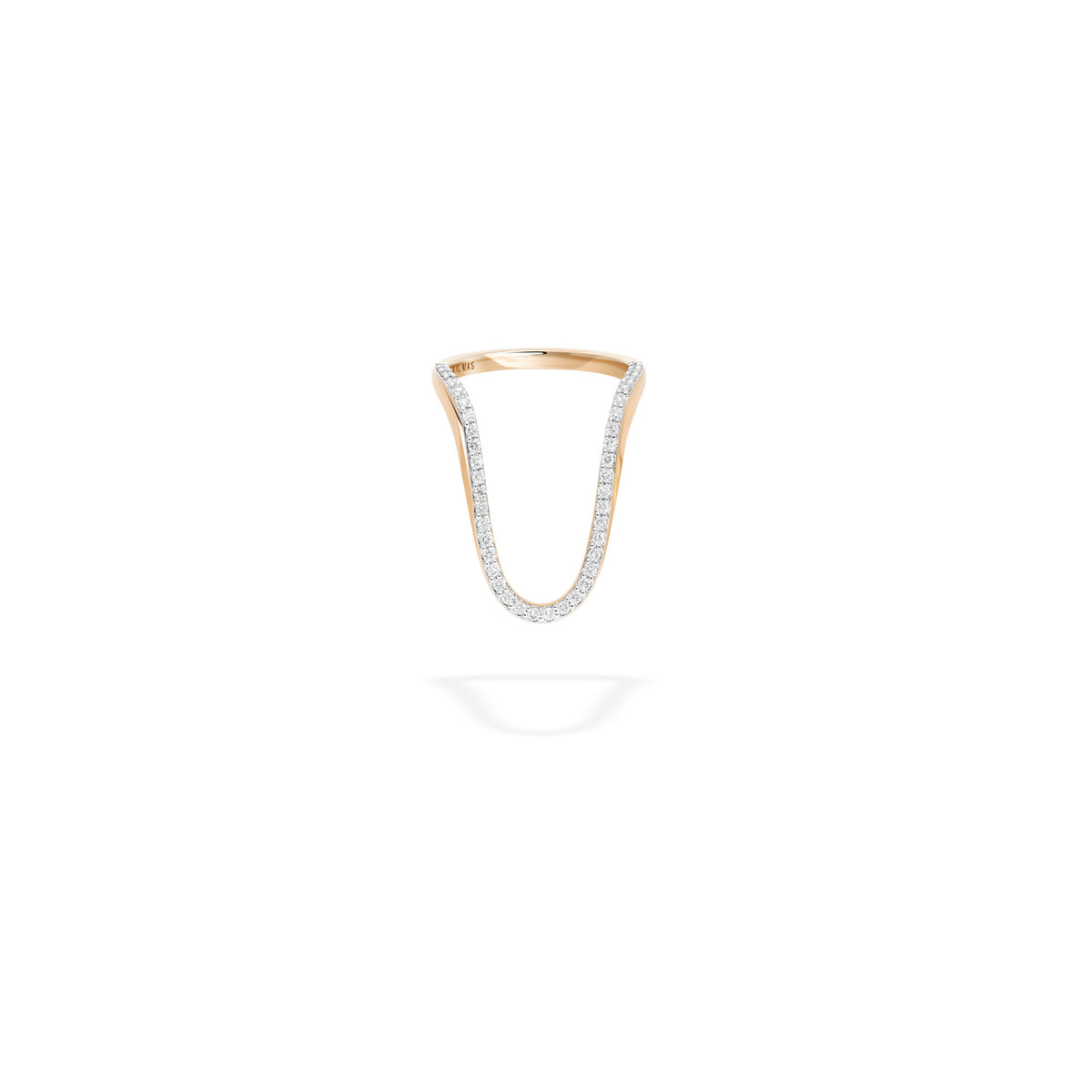 Radiant Half Pavé 18K Rosaguld Ring m. Diamanter