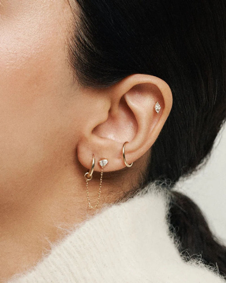 Marquise 14K Whitegold Studs w. Lab-Grown Diamonds