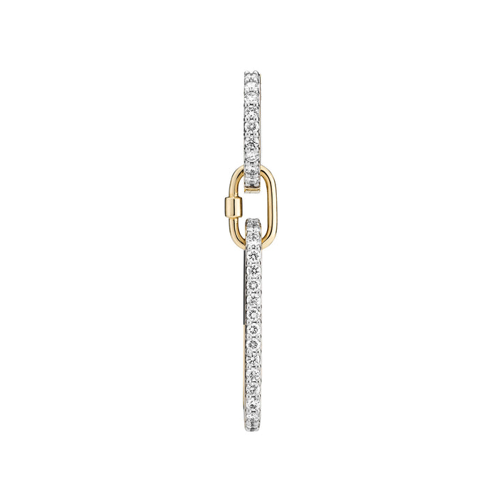 Memory Lane Black & White 14K Gold Earring w. Lab-Grown Diamonds