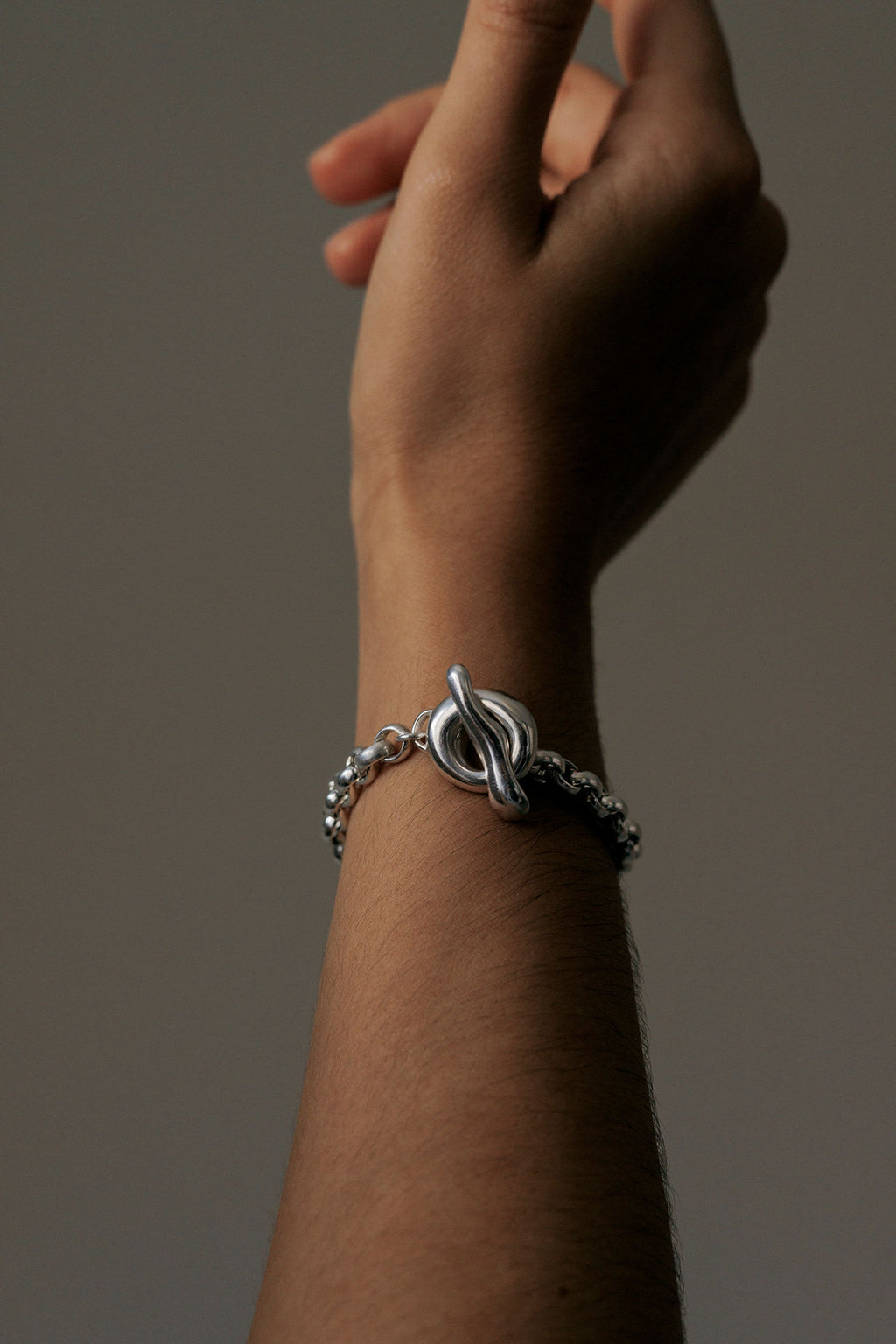 Puka Belcher Silver Bracelet