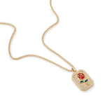 Rose Noire 18K Gold Necklace w. Lab-Grown Diamonds