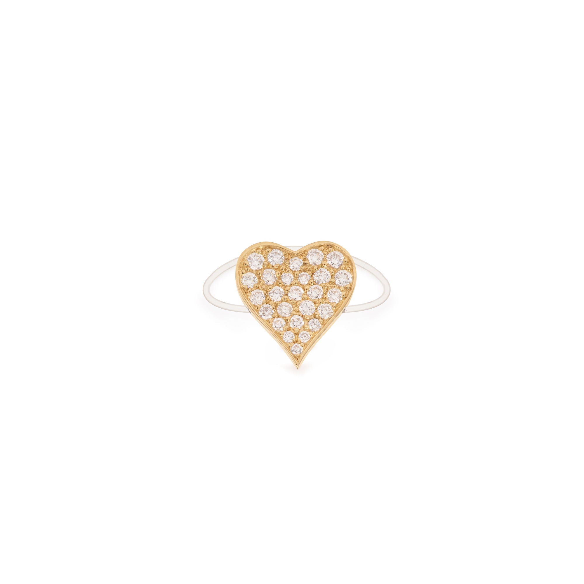 Large Âme Nylon 18K Gold Ring w. Lab-Grown Diamonds