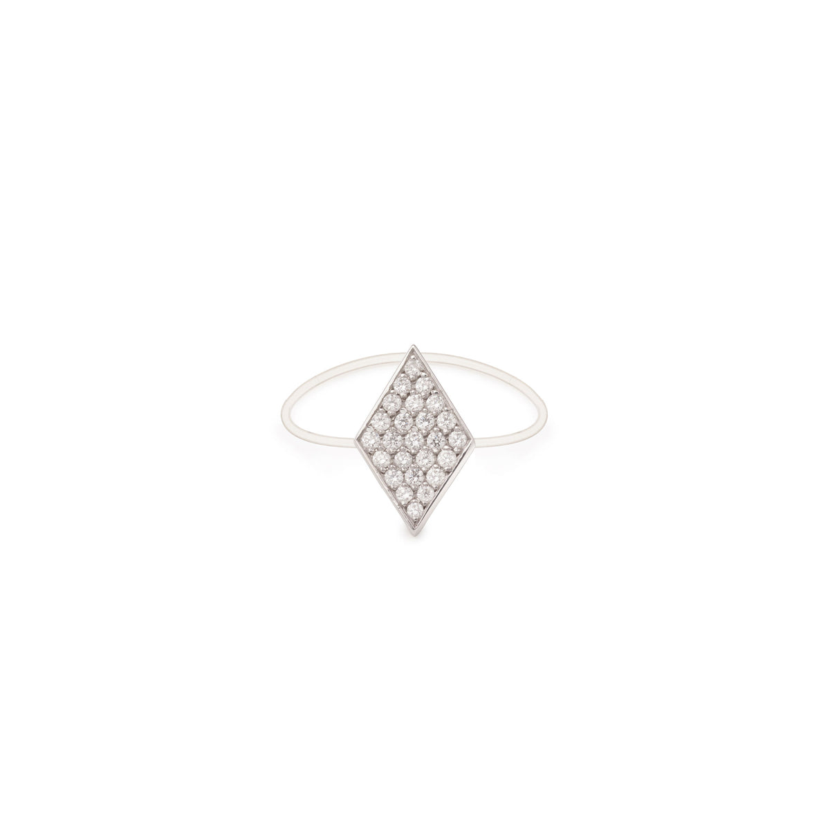 Large Honneur Nylon 18K White Gold Ring w. Lab-Grown Diamonds