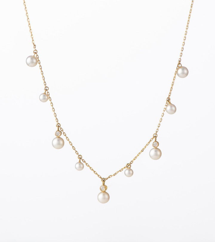 Glimmer Shaker 18K Guld Choker m. Diamanter & Perler