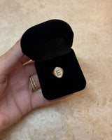 Glimmer Initial 18K Gold Signet Ring w. Diamonds