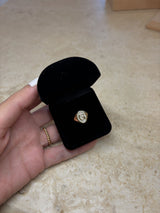 Glimmer Initial 18K Gold Signet Ring w. Diamonds