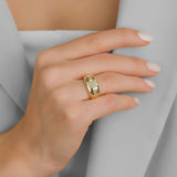 Fleur Bombe 18K Gold Ring w. Diamonds