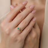 Fortuna Verde 18K Guld Ring m. Smaragd & Diamanter