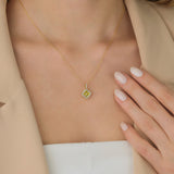 Fortuna Amarillo 18K Guld Halskæde m. Diamanter & Safirer