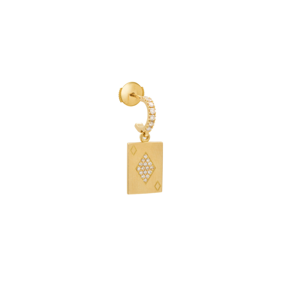 Honneur Charms mono 18K Gold Earring w. Lab-Grown Diamonds