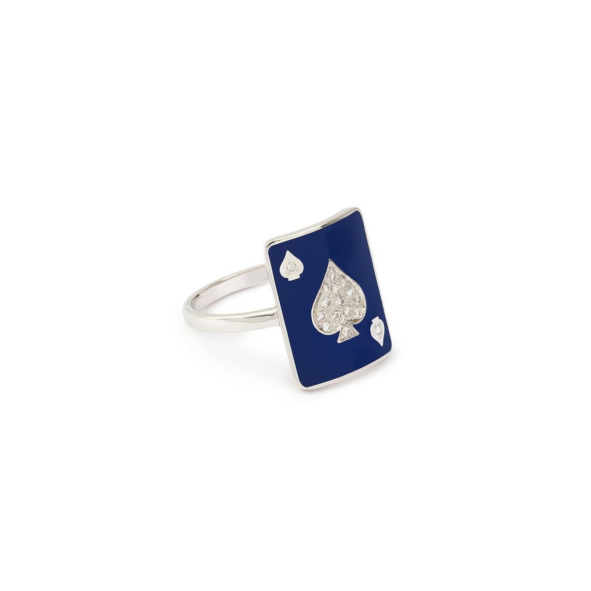 Justice Lacquer Pinkie 18K White Gold Ring w. Lab-Grown Diamonds