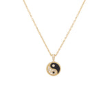Yin Yang Small 18K Gold Necklace w. Lab-Grown Diamonds