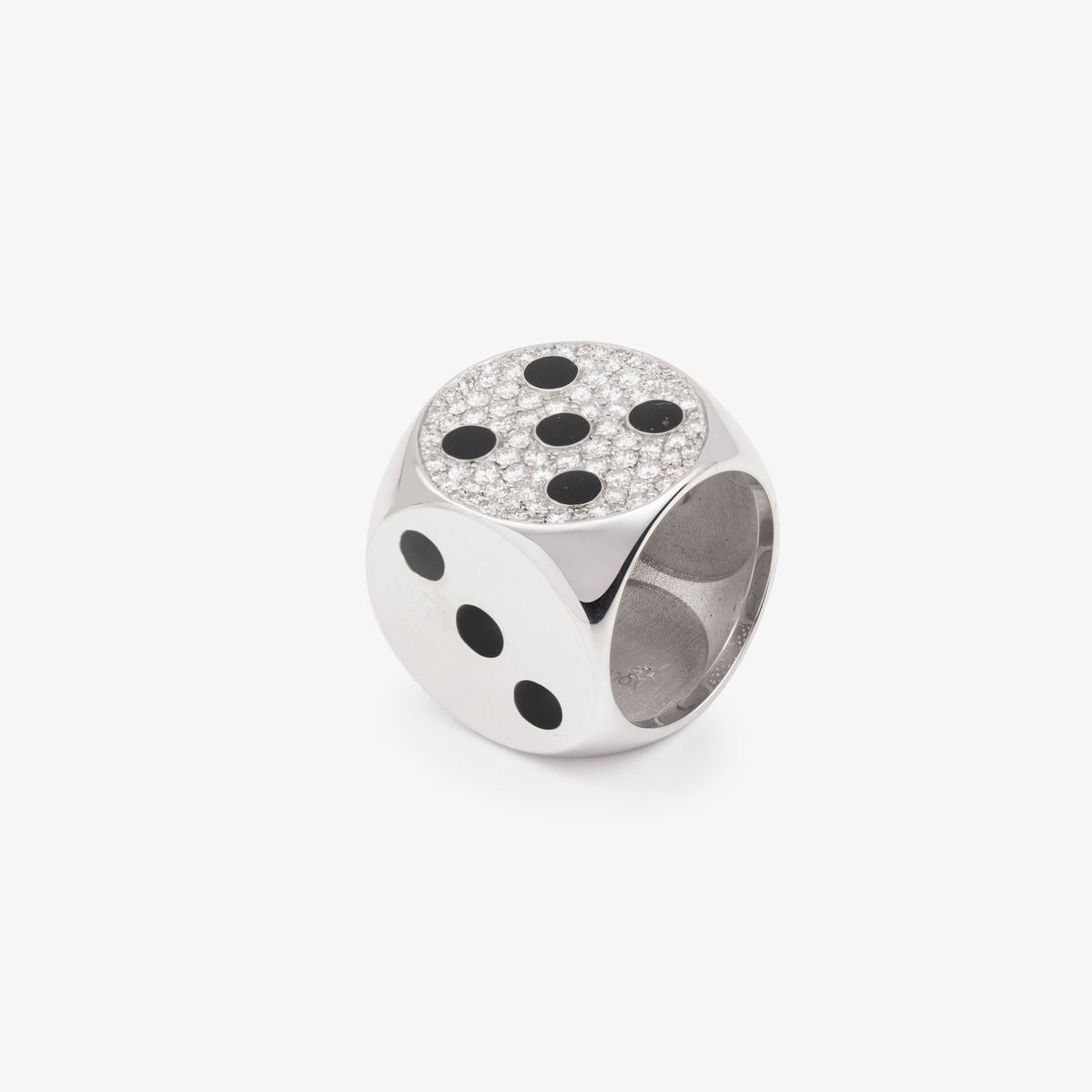 Hasard 18K White Gold Ring w. Lab-Grown Diamonds