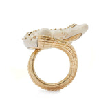 Mammoth Alligator Twist 18K Gold Ring w. Tsavorite
