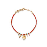 Maroon Harmony Gold Plated Bracelet w. Beads