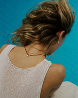 Maroon Harmony Gold Plated Necklace w. Beads