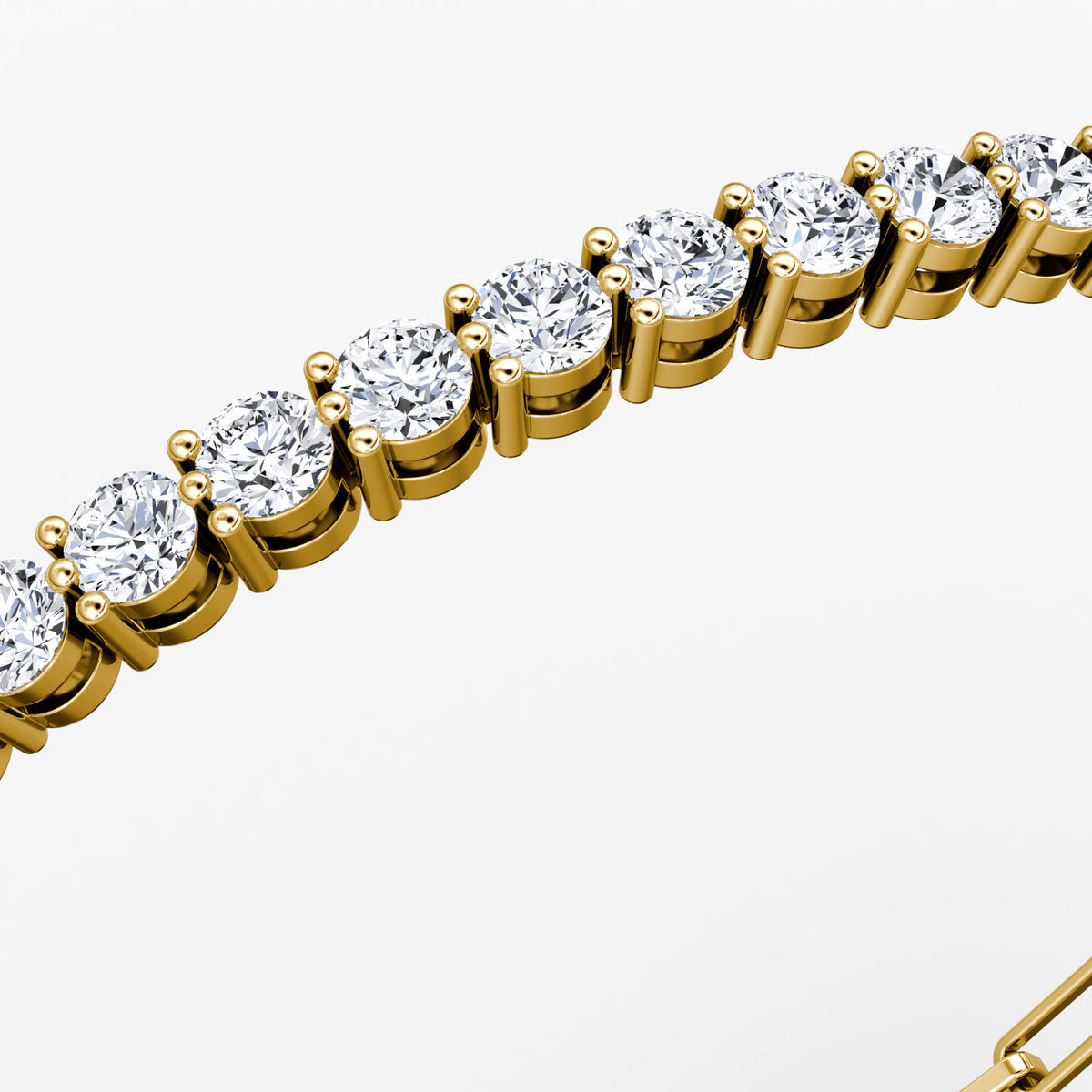 Paperclip Medium 14K Gold Tennis Bracelet w. Lab.Grown Diamonds