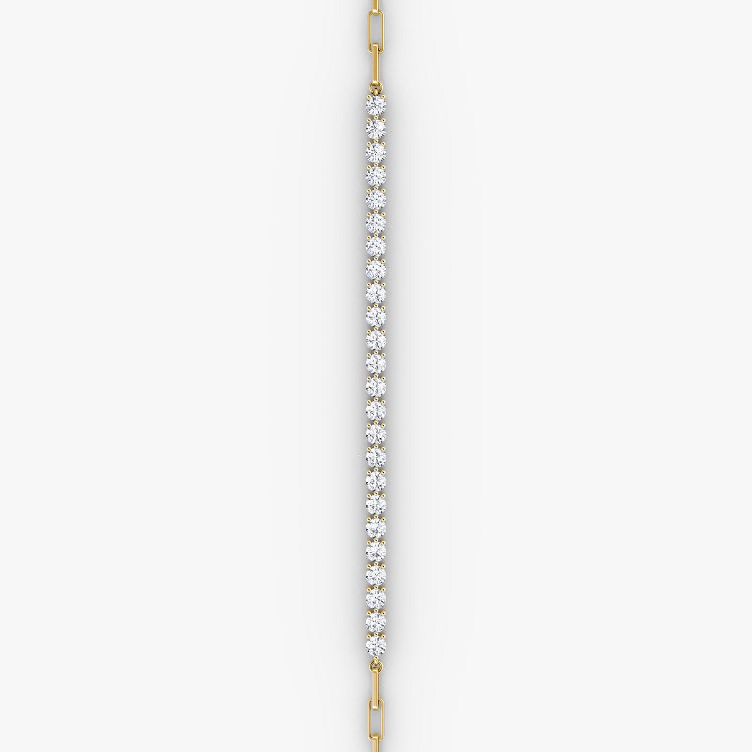 Paperclip Medium 14K Gold Tennis Bracelet w. Lab.Grown Diamonds
