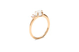 Mid Cloud 18K Rosegold Ring w. Milky Quartz & Diamond