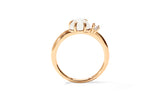 Mid Cloud 18K Rosegold Ring w. Milky Quartz & Diamond