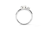 Mid Cloud 18K Whitegold Ring w. Milky Quartz & Diamond