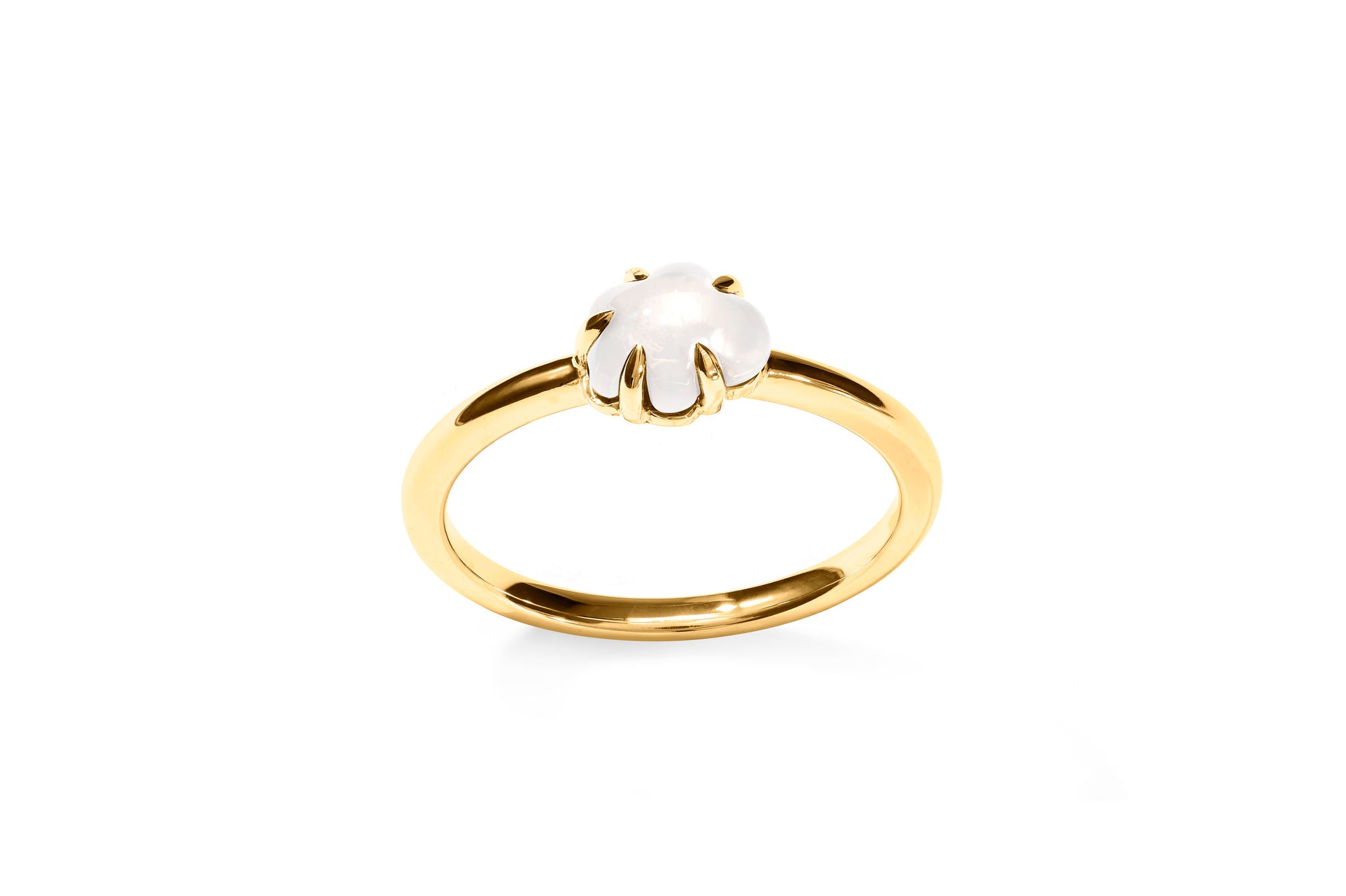 Mid Cloud 18K Guld Ring m. Milky Kvarts