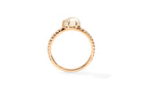 Mid Cloud Pavé 18K Rosengold Ring w. Milchquarz & Diamanten