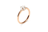 Mittelwolke 18K Rosengold Ring w. Milchquarz
