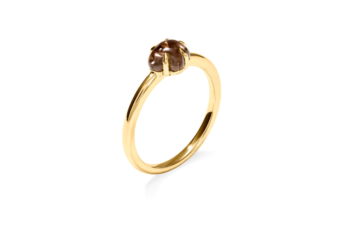 Mid Cloud 18K Guld Ring m. Smokey Kvarts