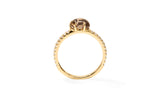 Mid Cloud Pavé 18K Gold Ring w. Smokey Quartz & Diamonds