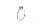 Mid Cloud Pavé 18K Whitegold Ring w. Smokey Quartz & Diamanten