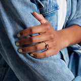 Mid Cloud Pavé 18K Rosengold Ring w. Smokey Quartz & Diamanten