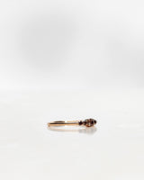 Mini Elise 18K Gold, Whitegold oder Rosengold Ring w. Dunkle Schokoladendiamanten